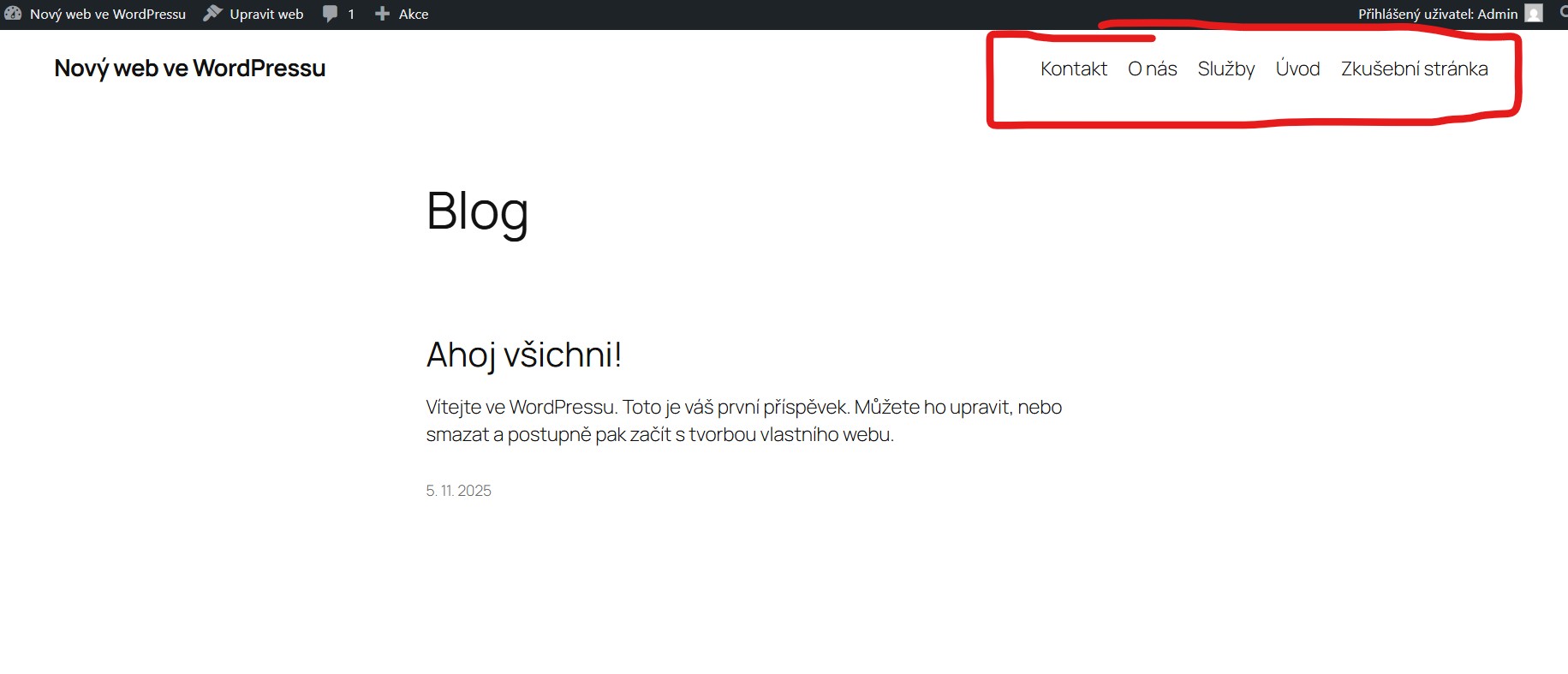 uprava-menu-ve-wordpressu-blokovy-editor Jak vytvořit menu ve WordPressu - v menu najdete položku Vzhled - Menu - napíšete název menu a klinete na Vytvořit menu